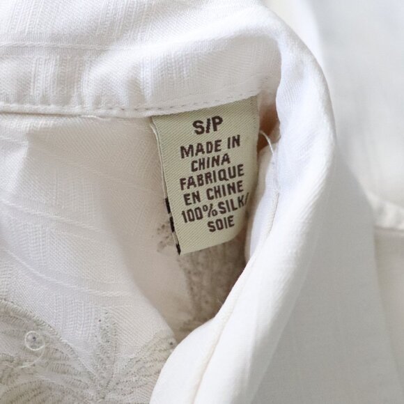 Tommy Bahama Mens Cream Sz S 100% Silk Buttoned Camp Collared Vacation Top - Picture 13 of 15